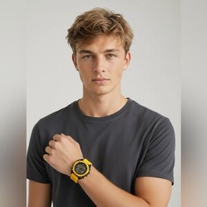 Armitron Unisex Yellow Digital Sport Watch 40/8489BYLWM Men’s  Alarm Instalite